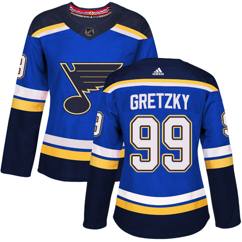 Adidas St.Louis Blues 99 Wayne Gretzky Blue Home Authentic Women Stitched NHL Jersey